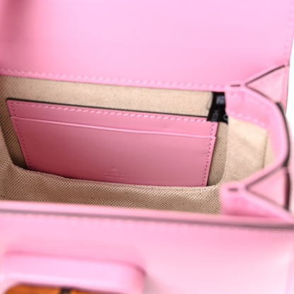 Gucci Boarded Dyana Lux Calfskin Web Mini Bamboo 1947 Top Handle Bag Nice Pink 6 of 9