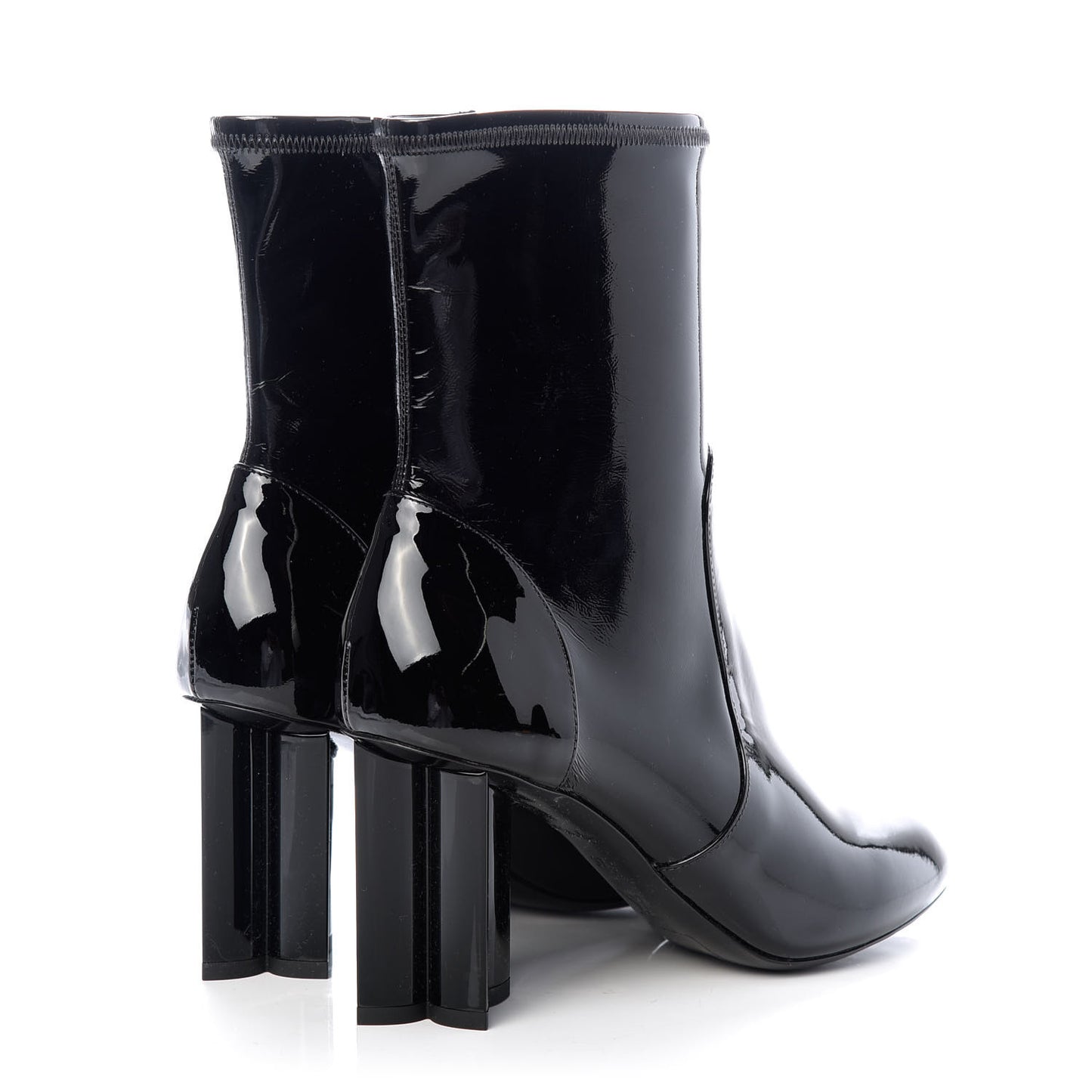 Patent Silhouette Ankle Boots 37 Black