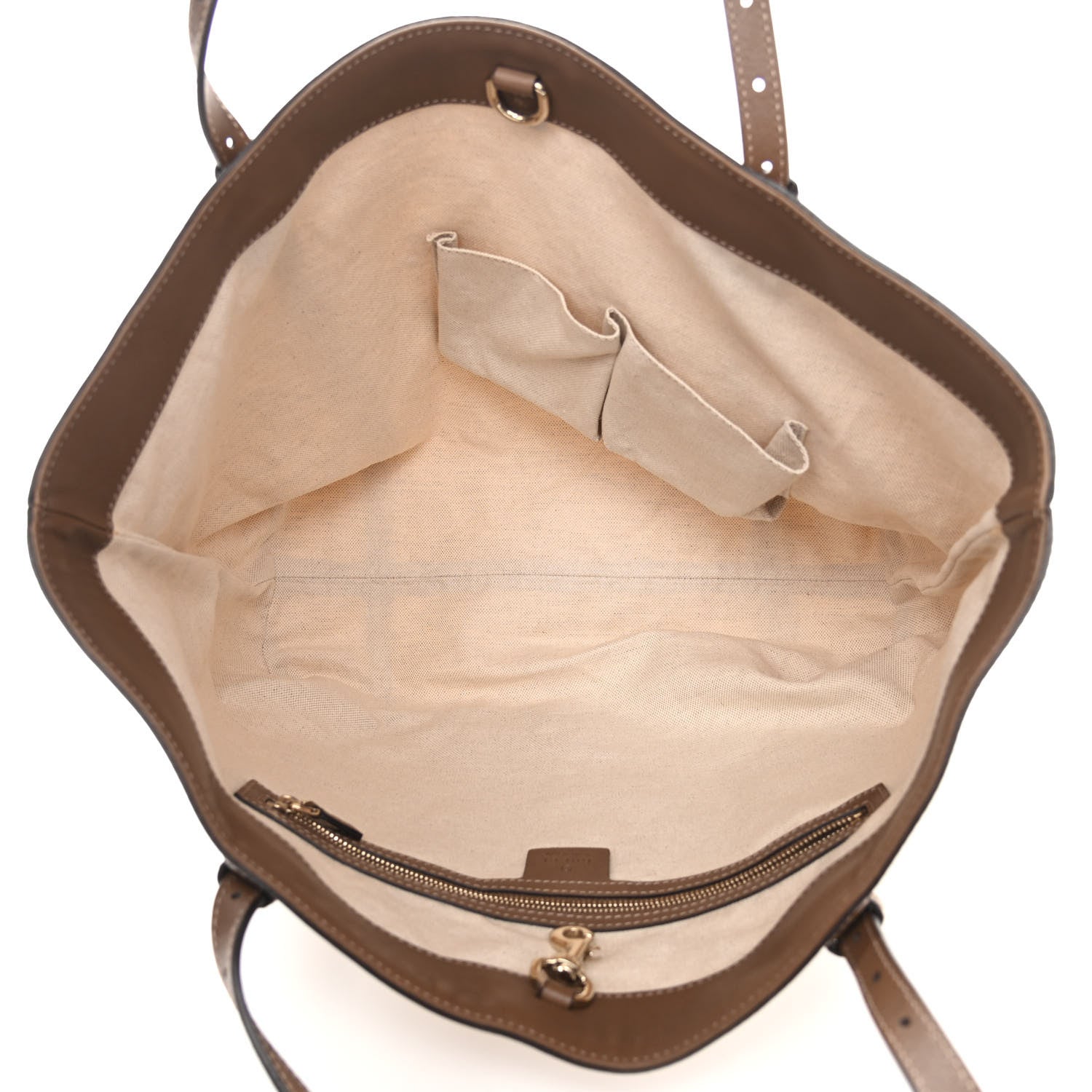 Gucci GG Supreme Monogram Calfskin Medium Nice Tote New Mystic White Beige Brown 5 of 10