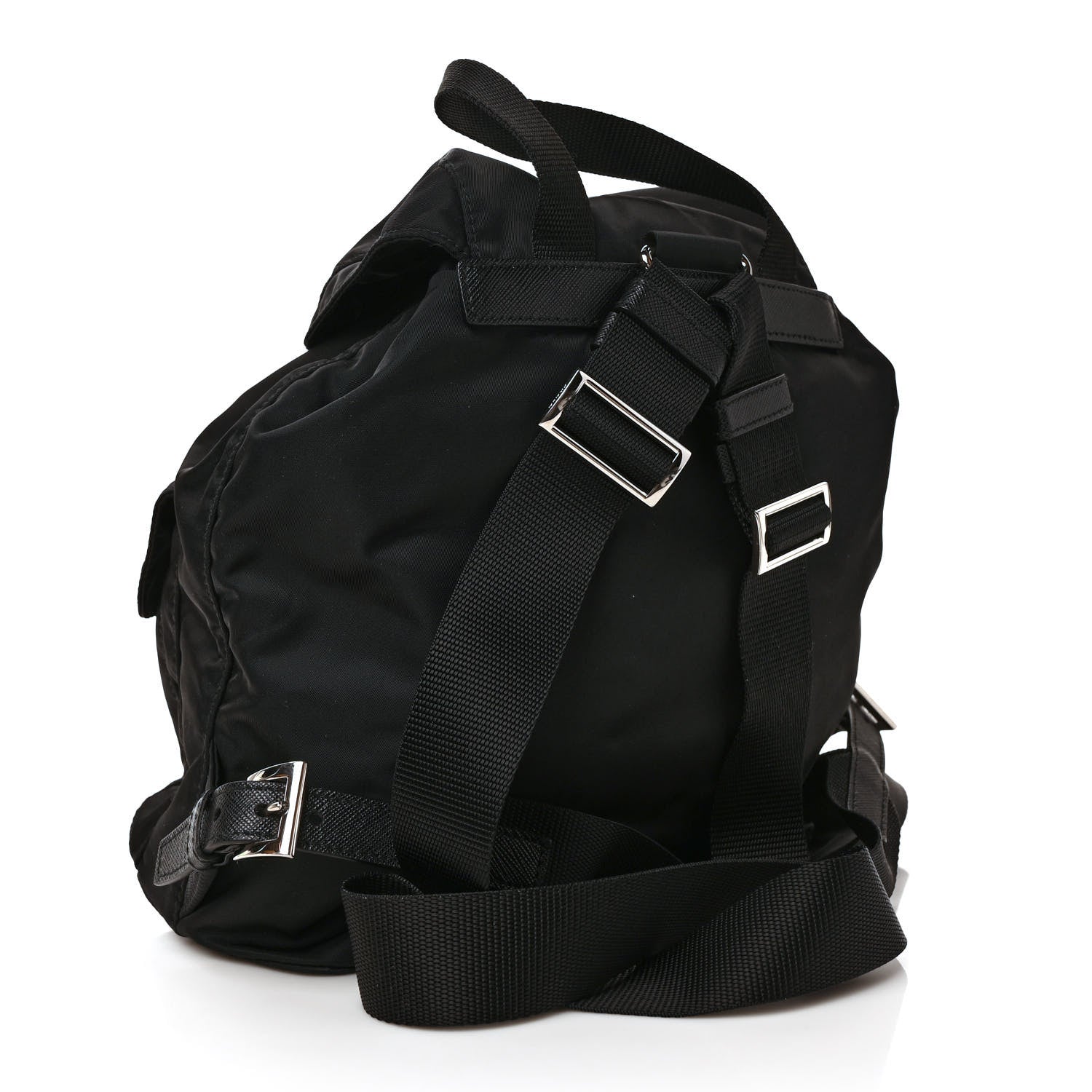 Prada Tessuto Nylon Saffiano Small Backpack Black 3 of 9