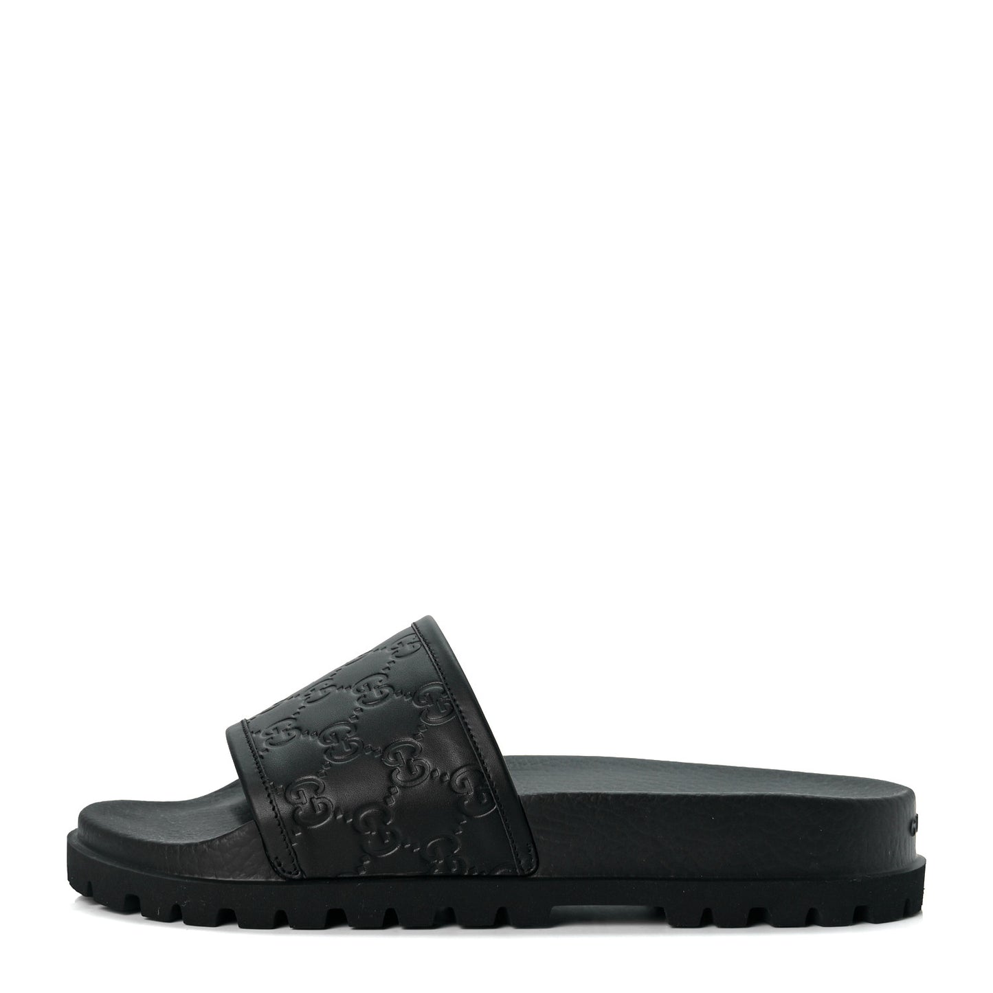 Guccissima Mens Lug Sole Slide Sandals 8 Black