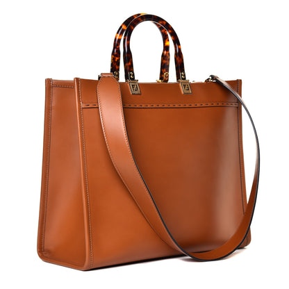 Fendi Vitello King Plexiglass Medium Fendi Sunshine Shopper Tote Cuoio 2 of 7