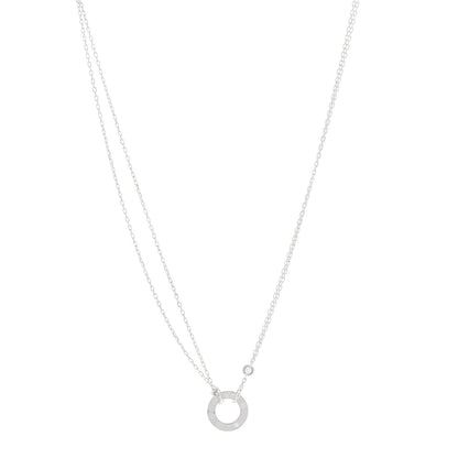 Cartier 18K White Gold 2 Diamond LOVE Necklace 1 of 5