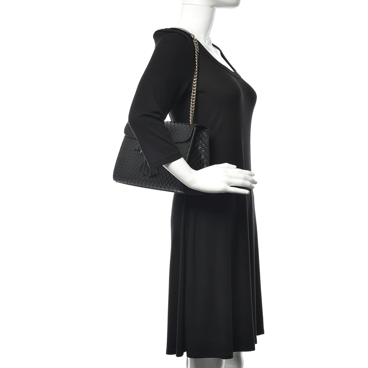 Microguccissima Medium Emily Chain Shoulder Bag Black