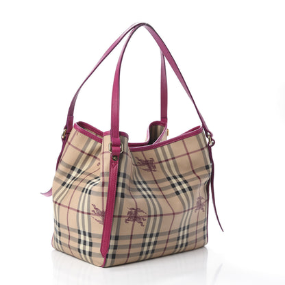 Burberry Haymarket Check Small Canterbury Tote Magenta 3 of 11