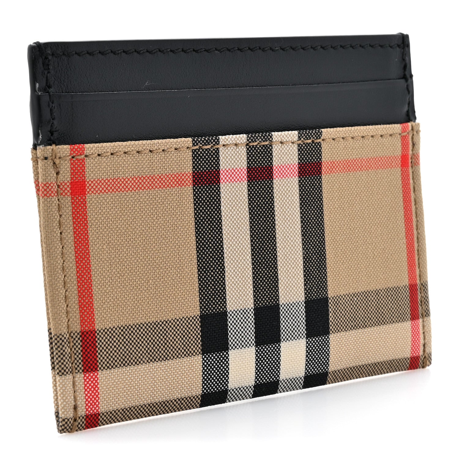 Burberry Vintage Check Calfskin Card Case Archive Beige Black 3 of 7