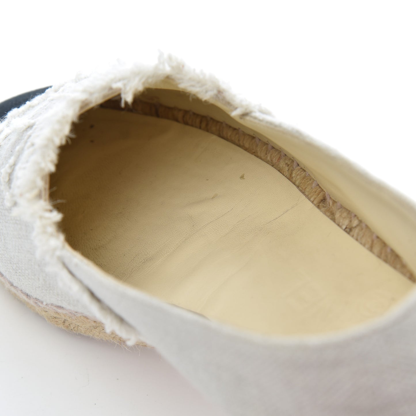 Linen CC Espadrilles 39 Beige Black