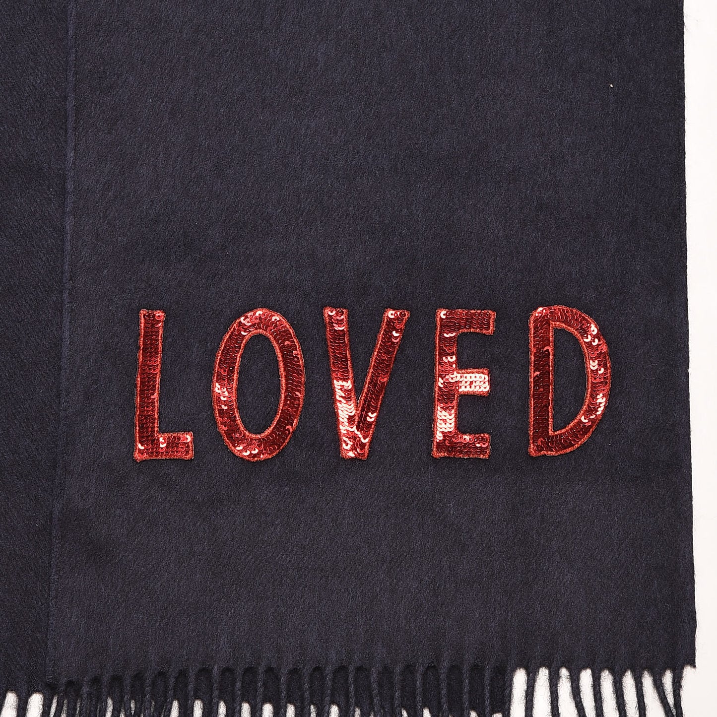 Silk Cashmere Sequins Lovesh Scarf Midnight Blue