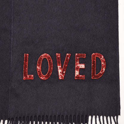 Gucci Silk Cashmere Sequins Lovesh Scarf Midnight Blue 4 of 6