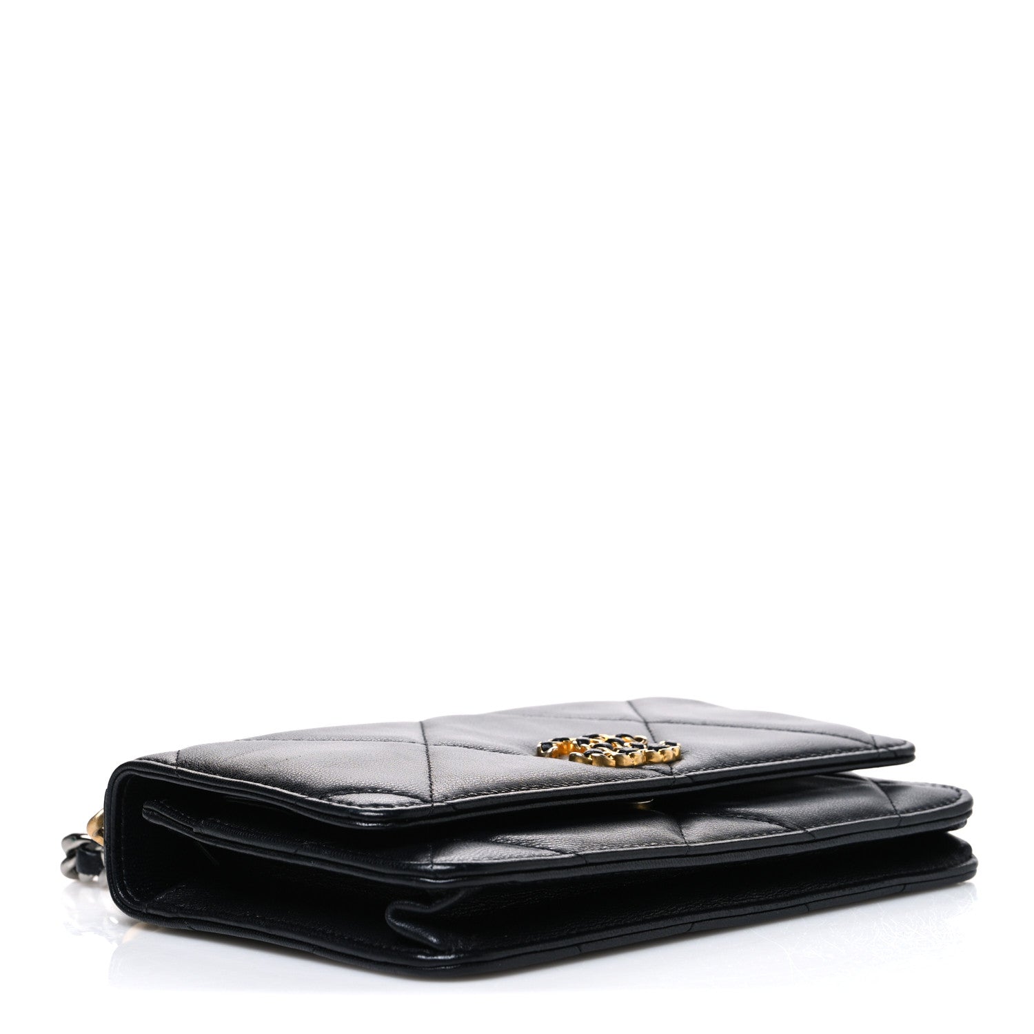 Chanel Goatskin Quilted Chanel 19 Wallet On Chain WOC Black 4 of 11
