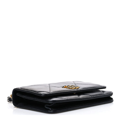 Chanel Goatskin Quilted Chanel 19 Wallet On Chain WOC Black 4 of 11