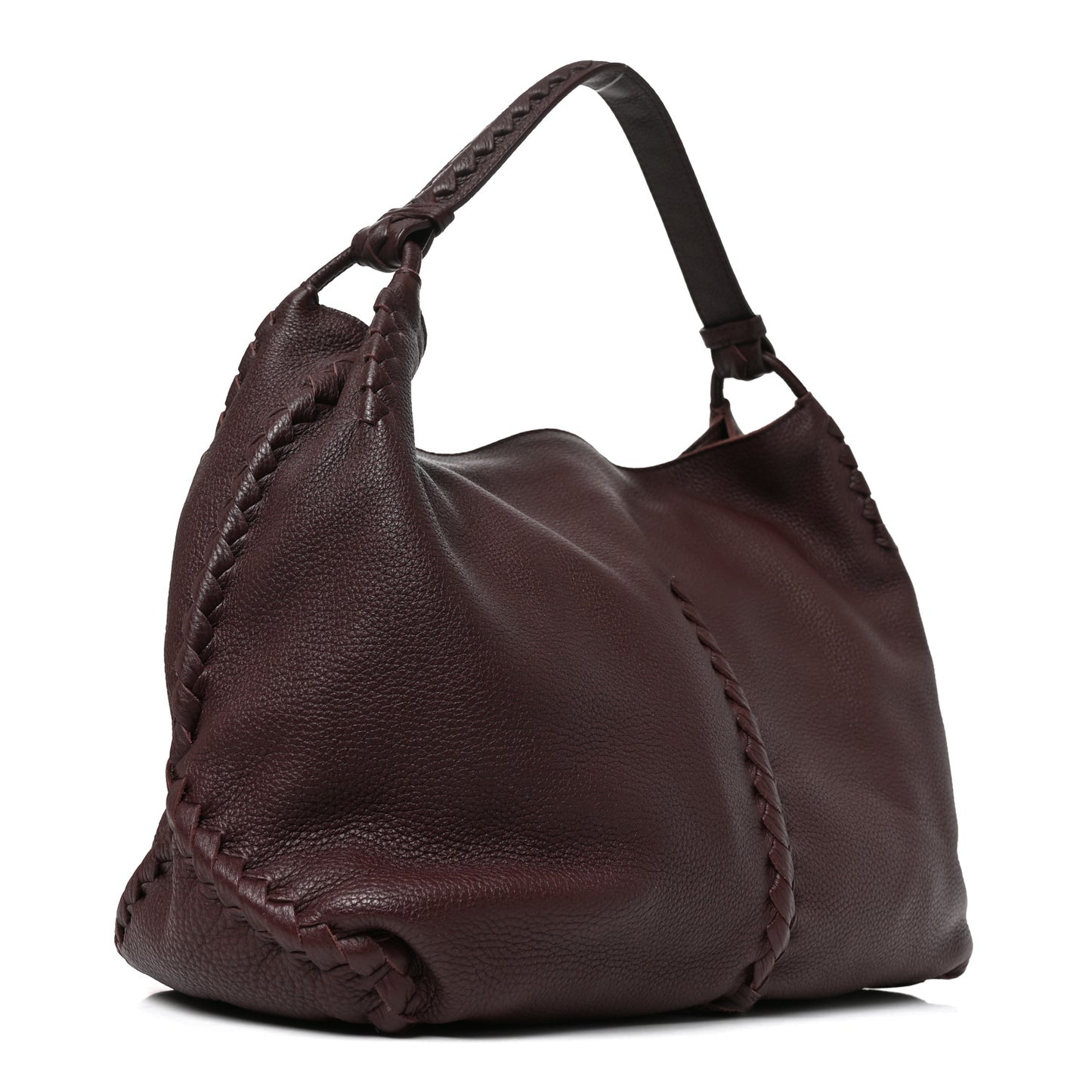Cervo Deerskin Hobo Burgundy