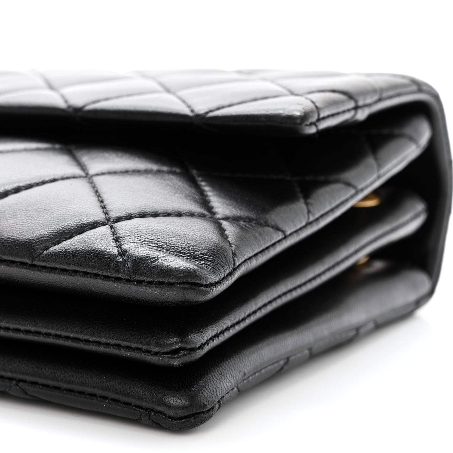 Chanel Lambskin Quilted 3 Pocket Accordion Flap Black 10 of 10