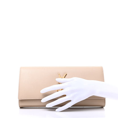 Saint Laurent Grain De Poudre Classic Monogram Cassandre Clutch Nude 2 of 8