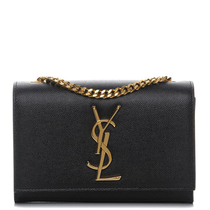 Saint Laurent Grain De Poudre Small Monogram Kate Satchel Black 1 of 7