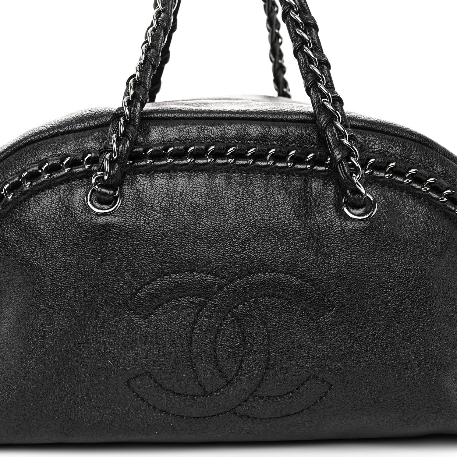 Chanel Smooth Calfskin Medium Luxe Ligne Bowler Black 7 of 9