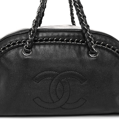 Chanel Smooth Calfskin Medium Luxe Ligne Bowler Black 7 of 9