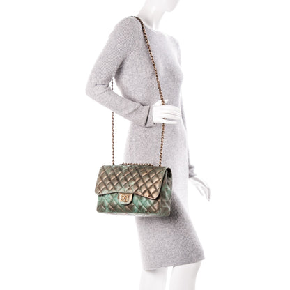 Chanel Lambskin Quilted Jumbo Single Flap Green 2 of 7