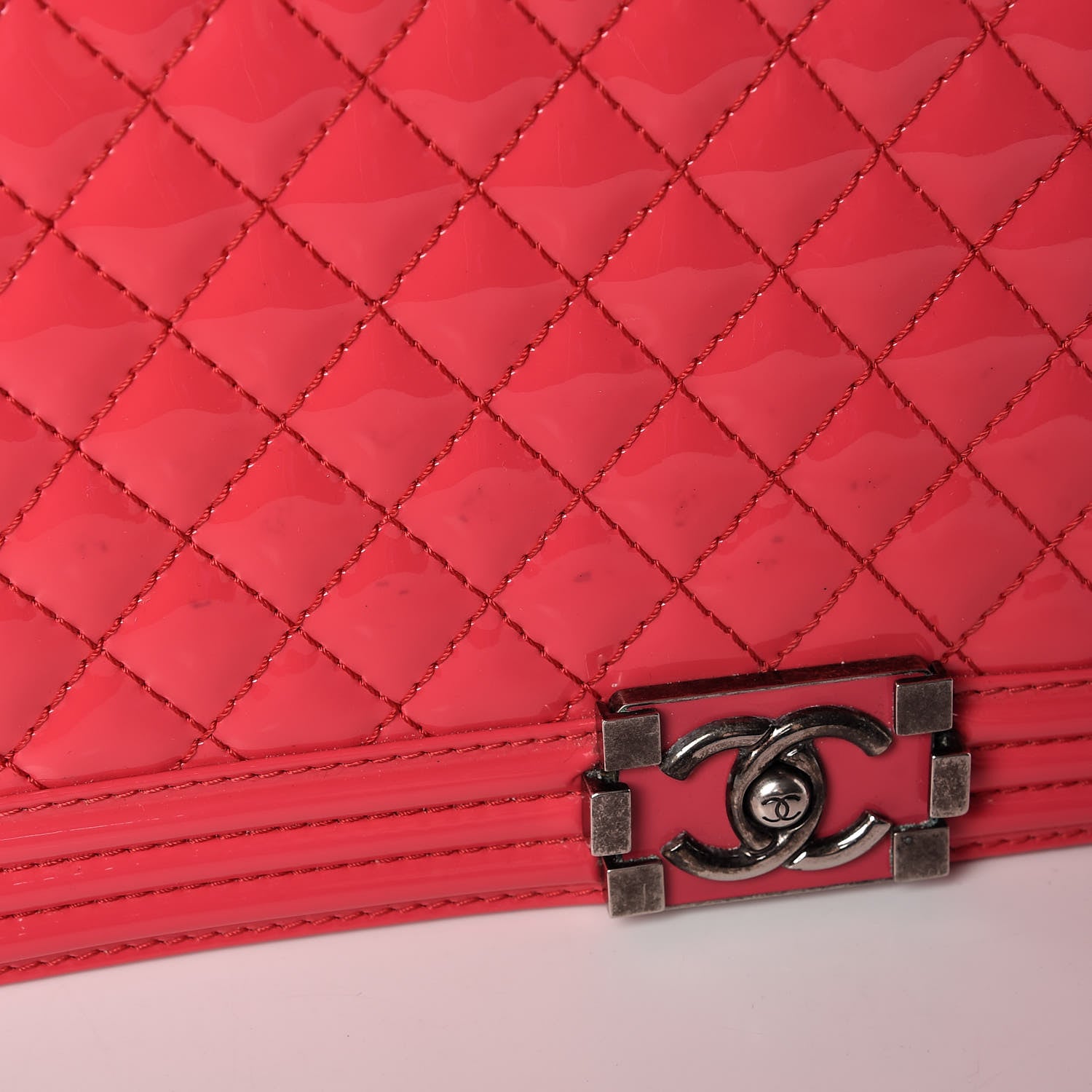 Chanel Patent Quilted Large Boy Flap Pink 10 of 12