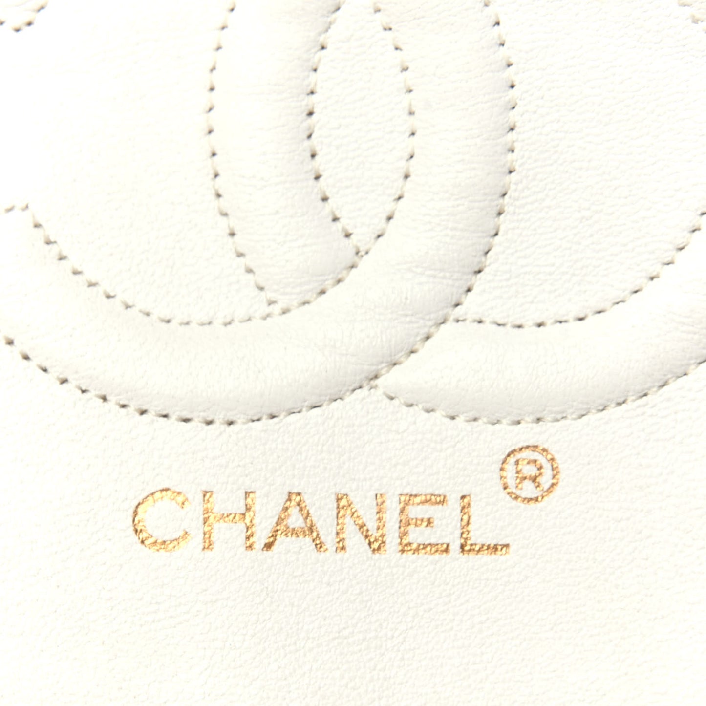 Lambskin Quilted Medium Double Flap White