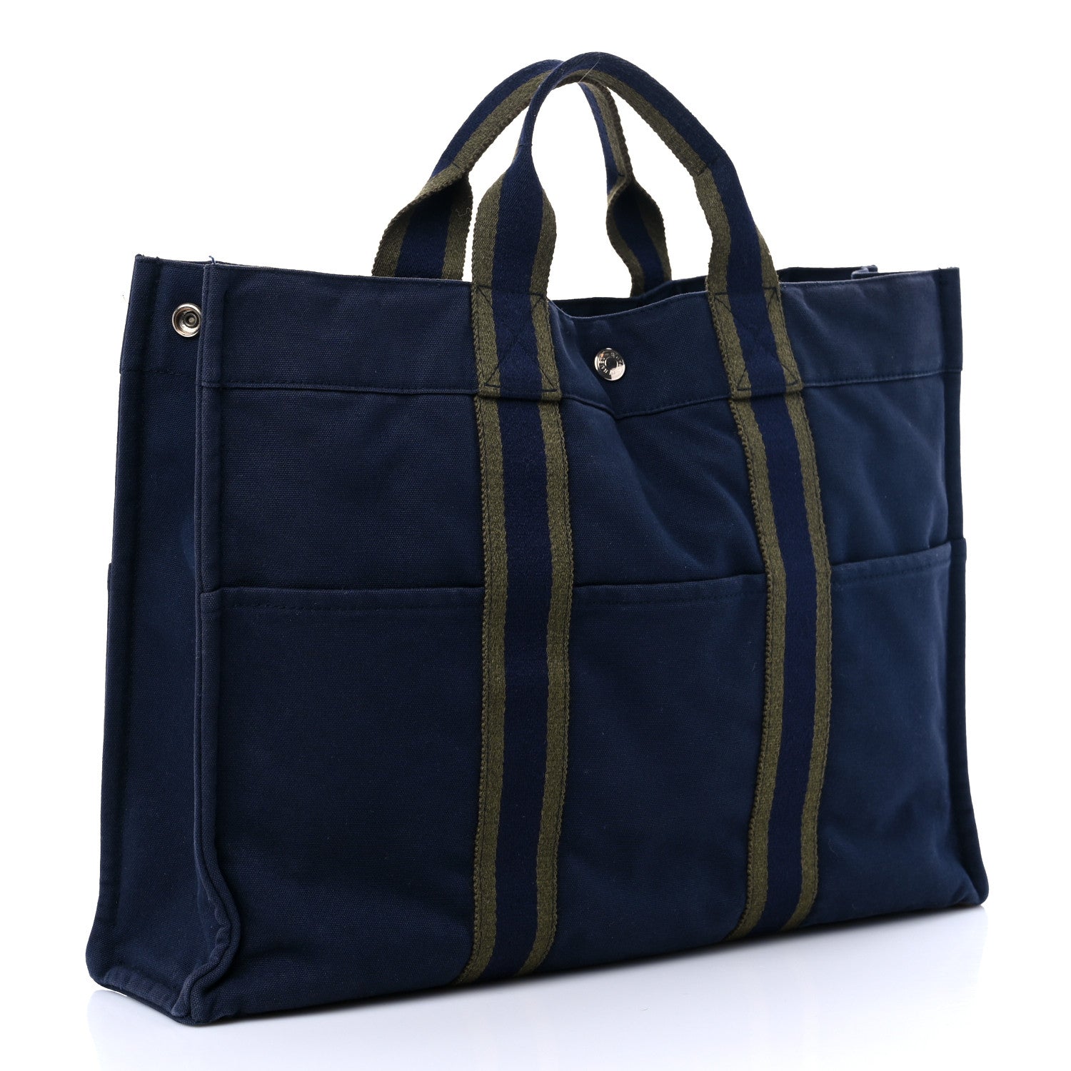 Hermes Canvas Herline GM Tote Navy 3 of 14