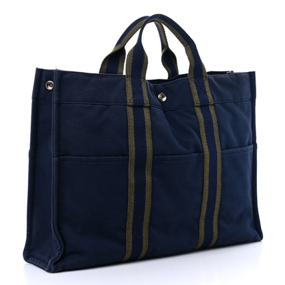 Hermes Canvas Herline GM Tote Navy 3 of 14