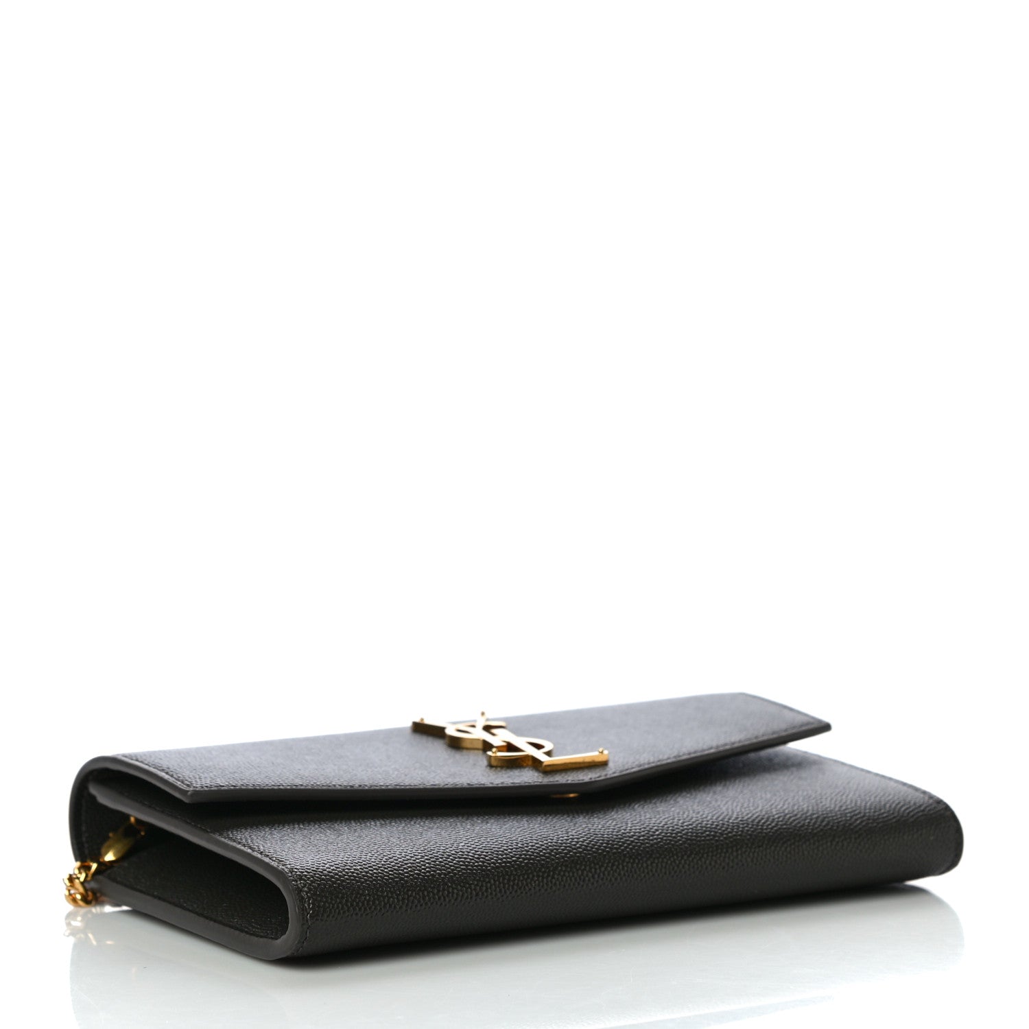 Saint Laurent Grain De Poudre Uptown Chain Wallet Pebble 5 of 10