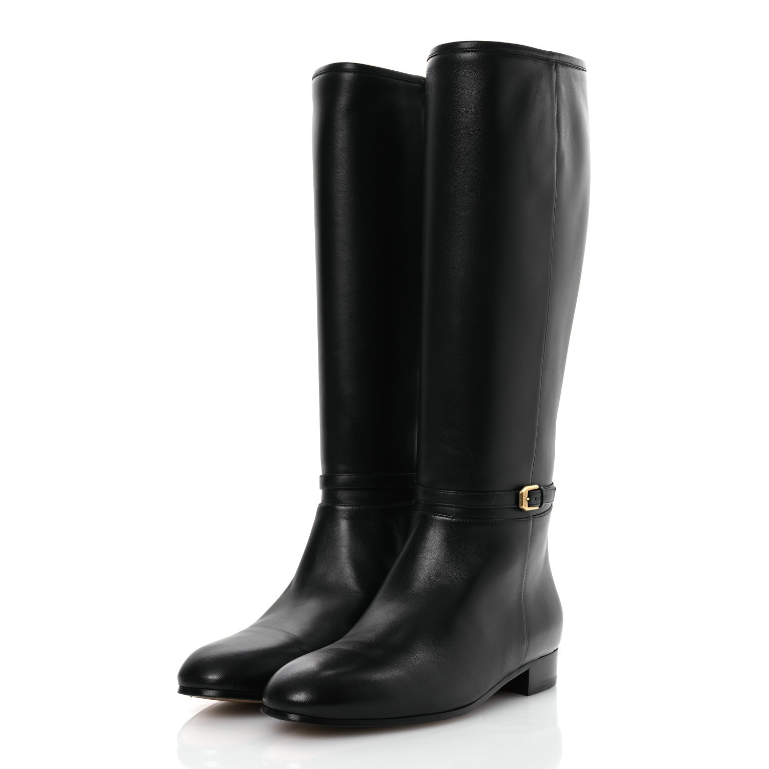 Gucci Calfskin Knee High Boots 39.5 Black 4 of 14