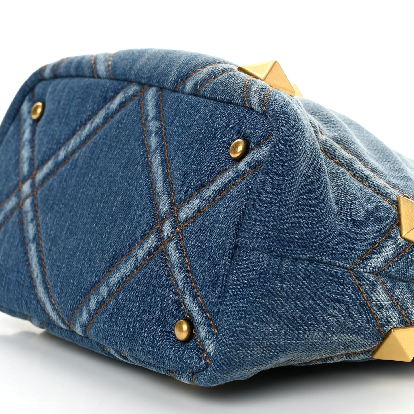 Denim Small Roman Stud The Handle Bag Light Denim Selleria