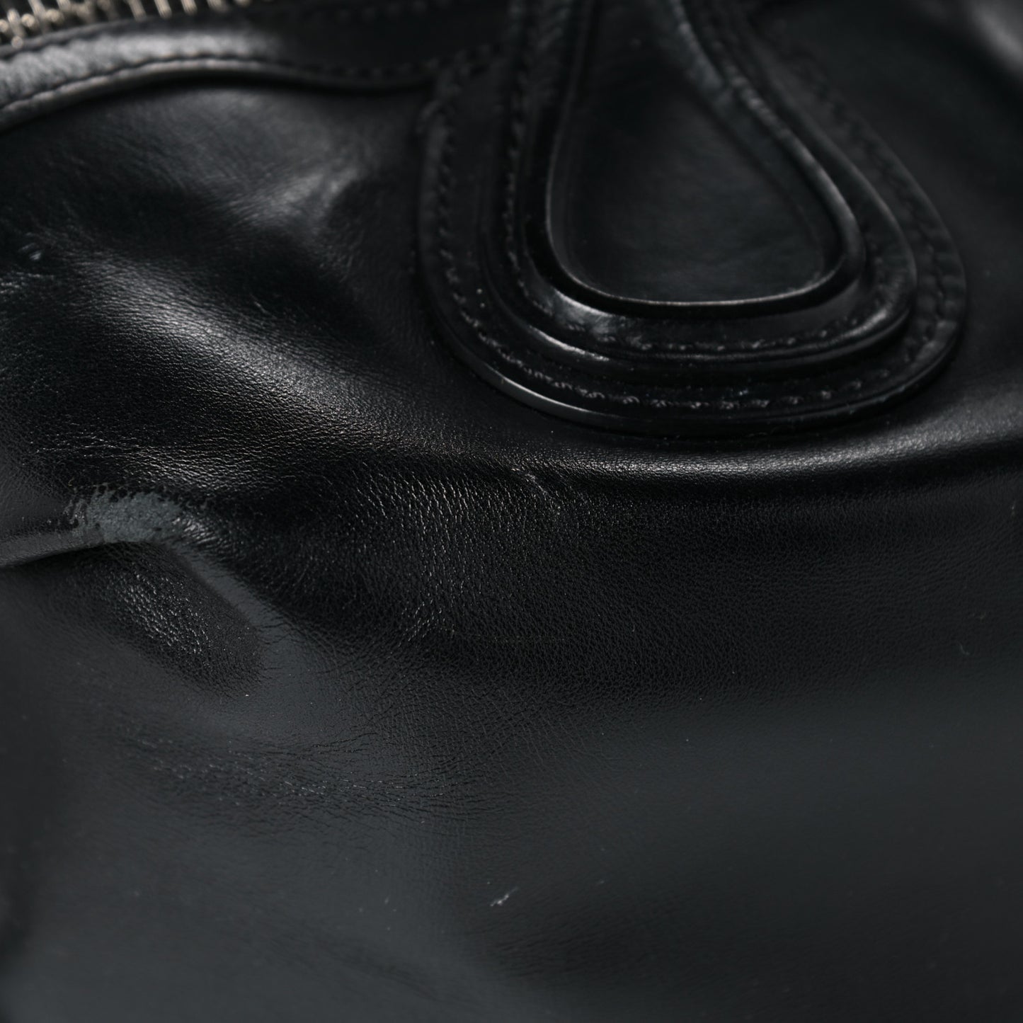 Waxed Calfskin Medium Nightingale Logo Strap Black
