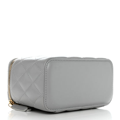 Chanel Lambskin Quilted Small Pearl Crush Vanity Case With Chain Grey 4 of 12