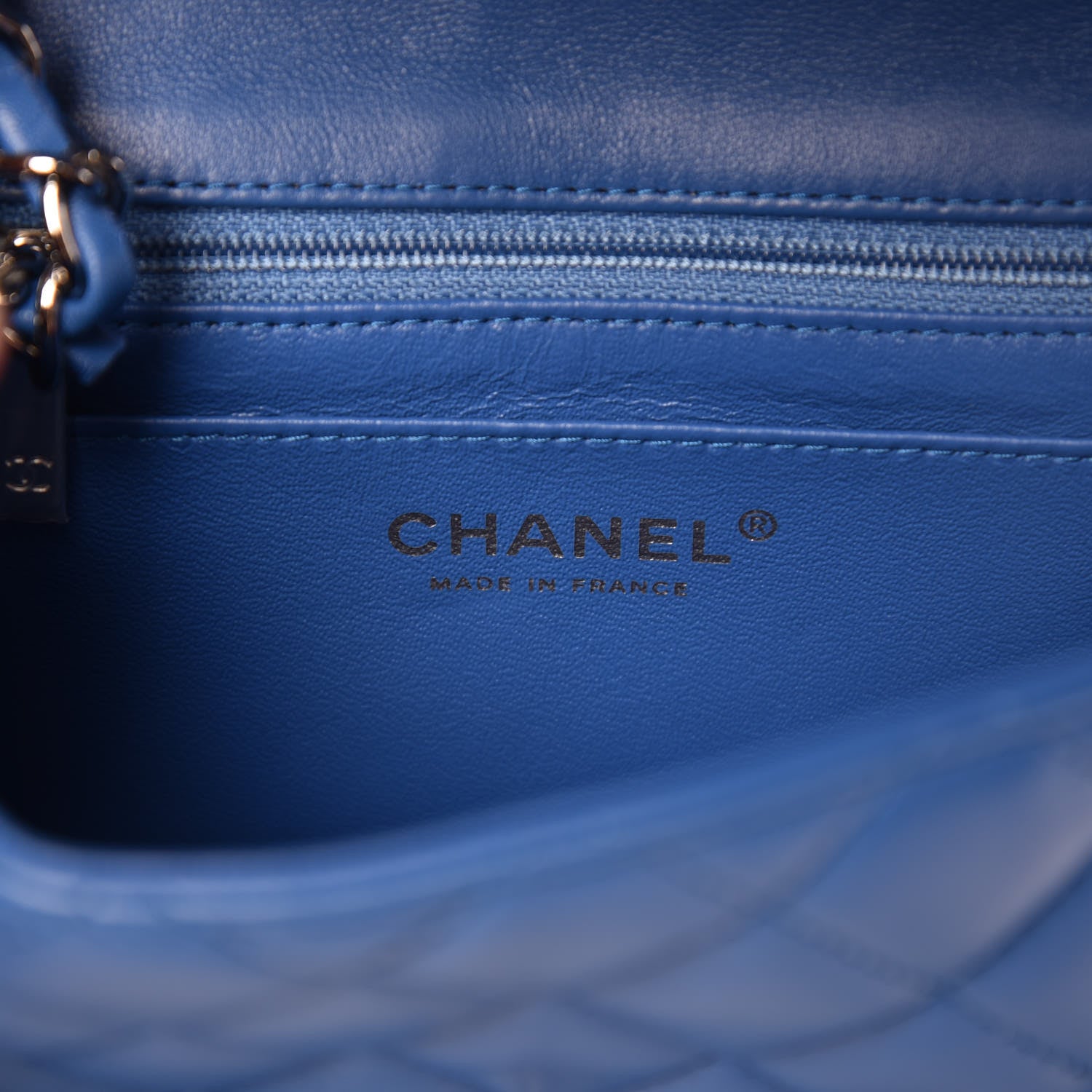 Chanel Lambskin Quilted Mini Square Flap Blue 6 of 10