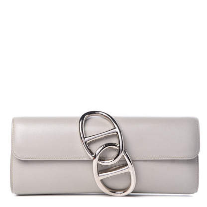 Hermes Tadelakt Egee Clutch Gris Perle 1 of 12