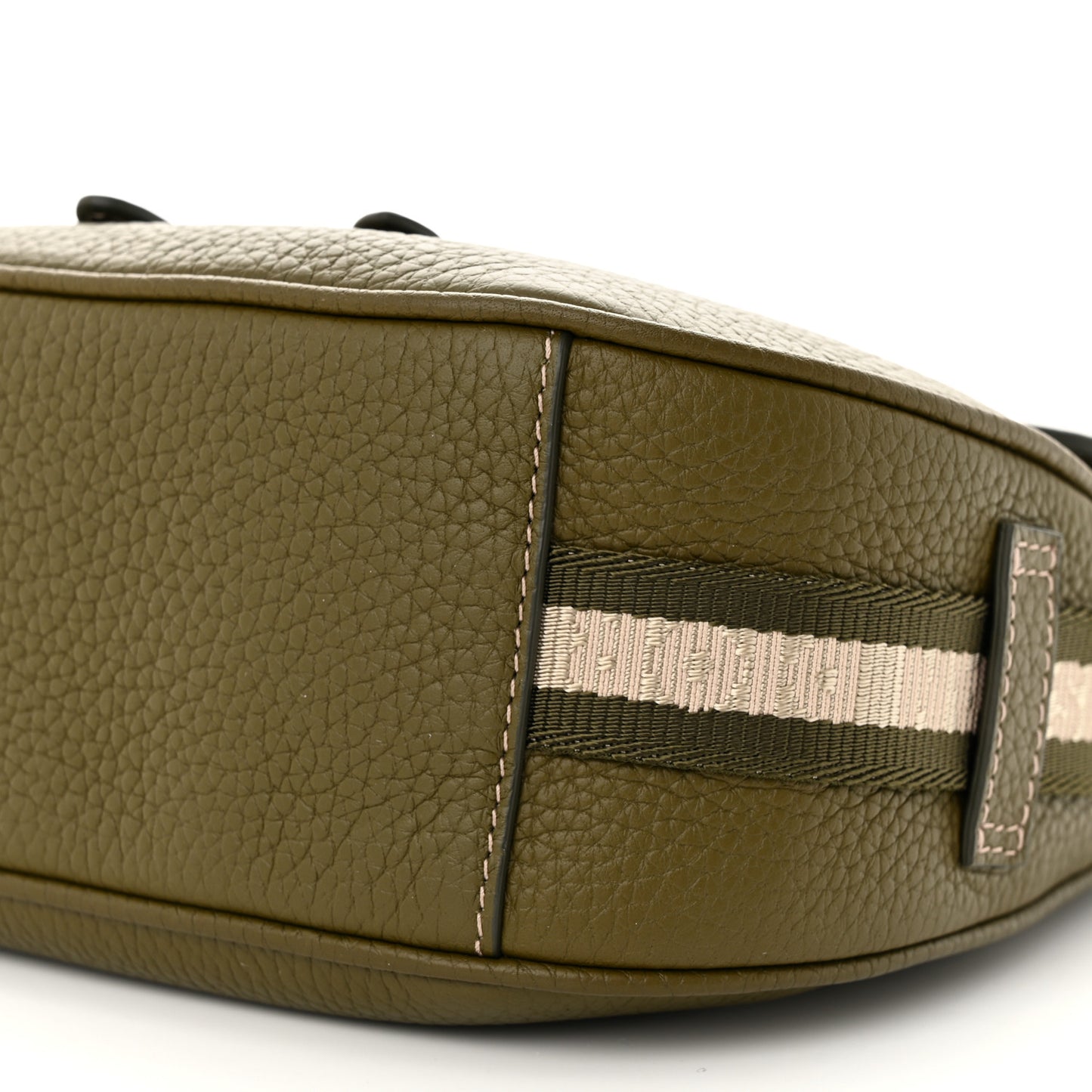 Grained Calfskin Mini Soft Saddle Bag Olive