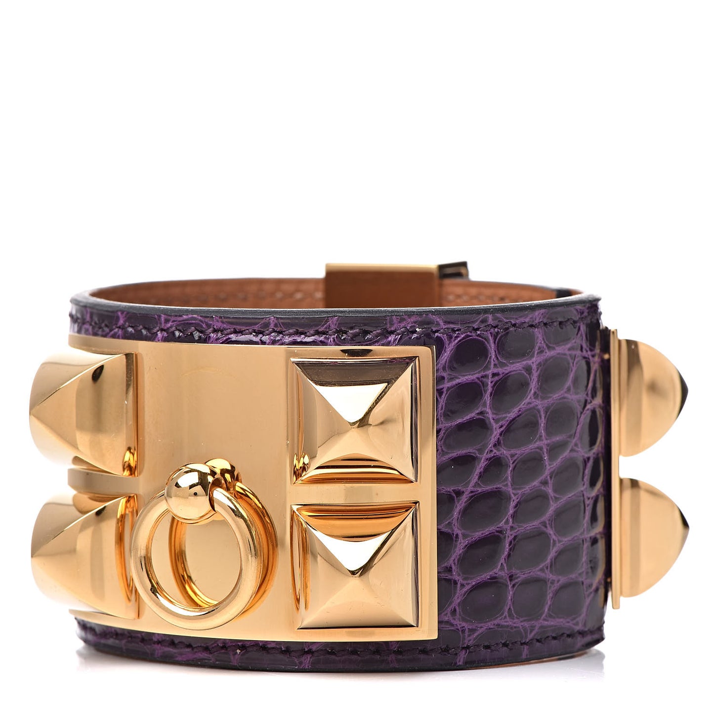 Shiny Alligator Collier De Chien CDC Bracelet T2 Amethyst