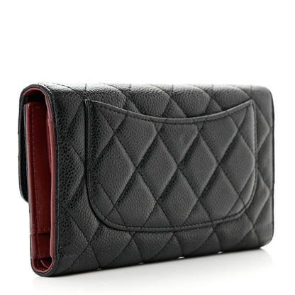 Chanel Caviar Quilted Long Flap Wallet Black 3 of 10