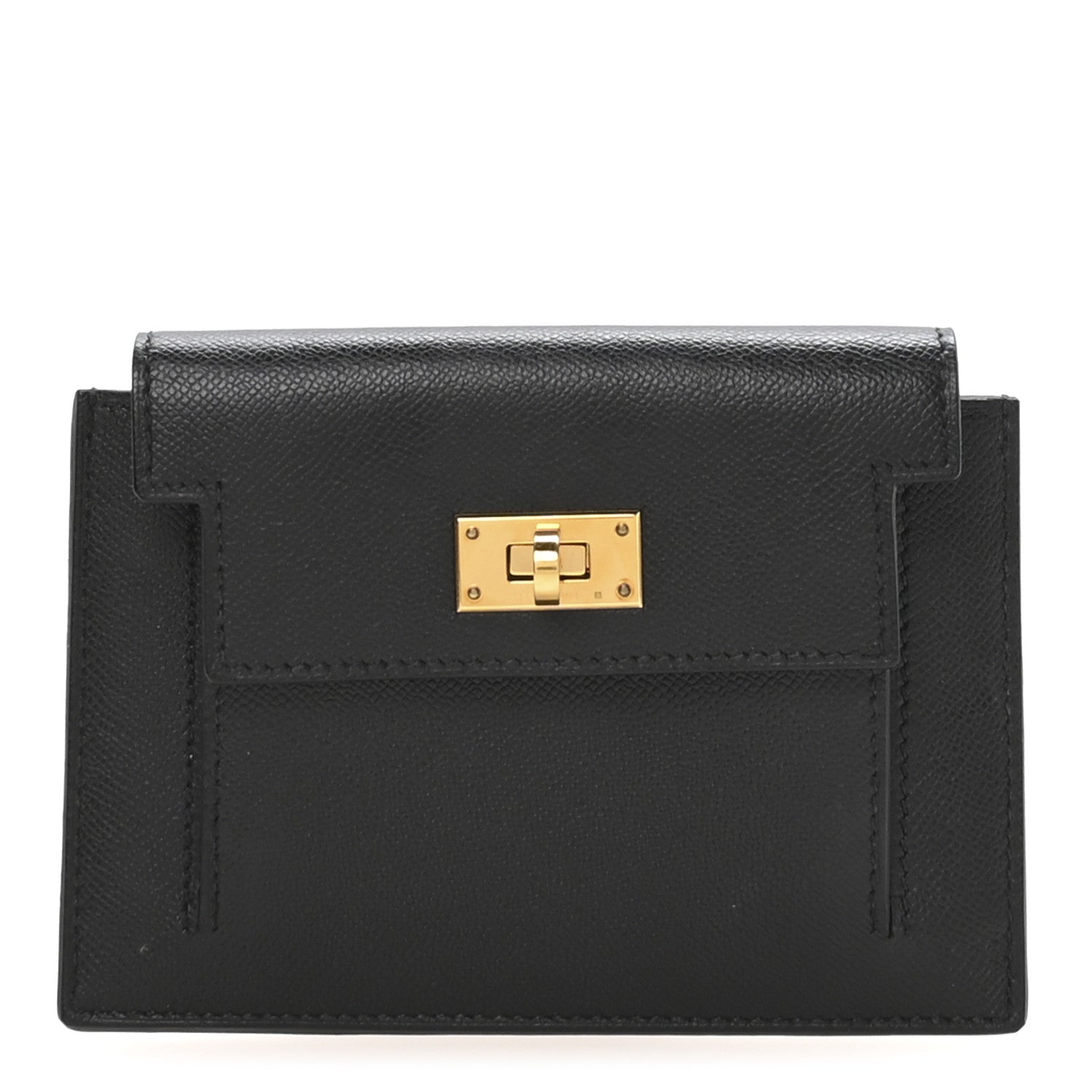 Hermes Epsom Kelly Pocket Compact Wallet Black 1 of 8