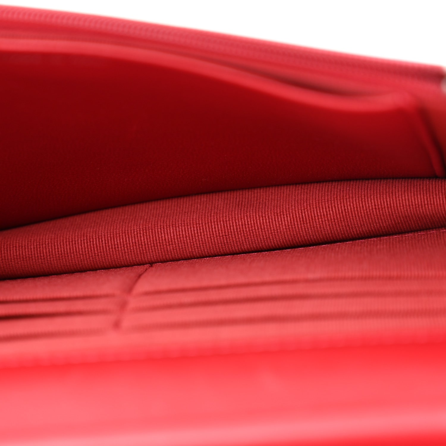 Chanel Lambskin Quilted Wallet On Chain WOC Red 5 of 12