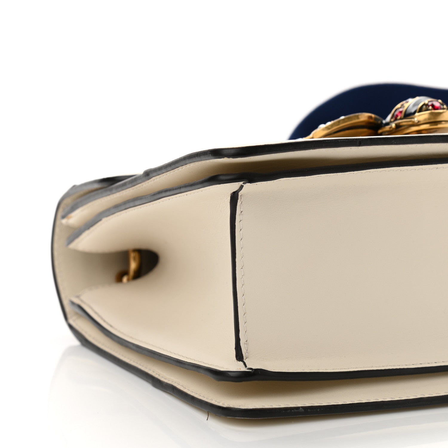 Gucci Calfskin Sylvie Web Small Queen Margaret Top Handle Bag White 9 of 13