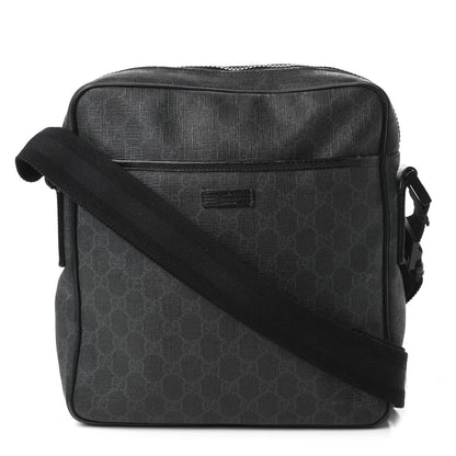 Gucci GG Supreme Monogram Messenger Bag Black Grey 1 of 11
