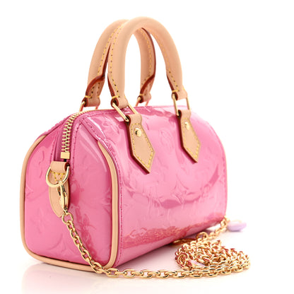 Louis Vuitton Vernis Monogram Nano Speedy Neon Pink 3 of 10