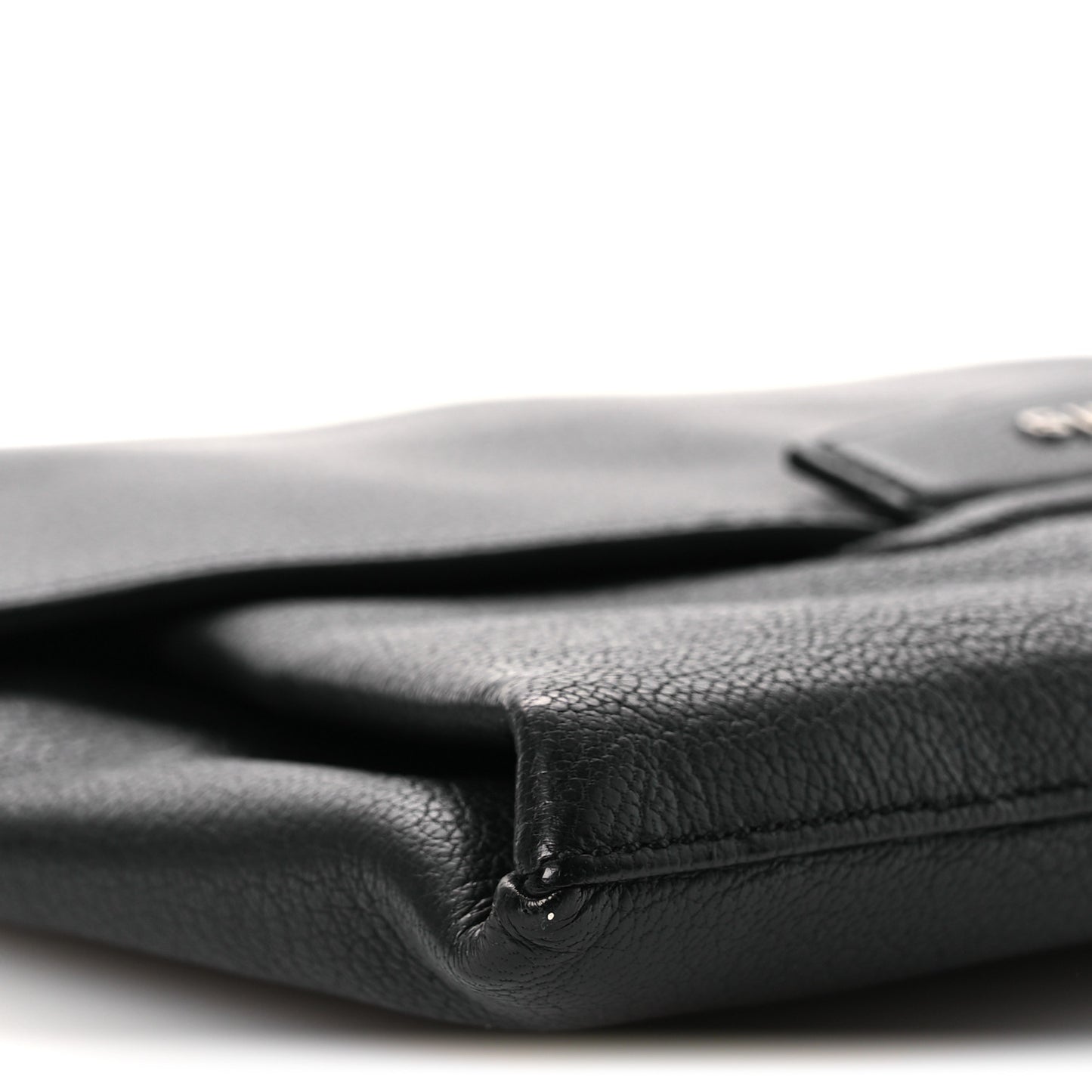 Sugar Goatskin Medium Antigona Envelope Clutch Black Black