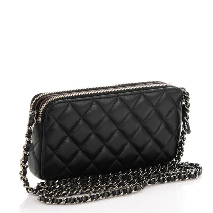 Chanel Lambskin Quilted Small Clutch With Chain Black 3 of 9