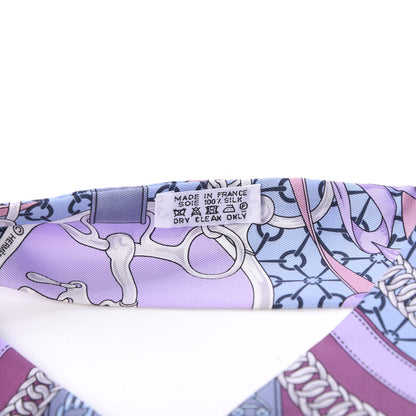 Hermes Silk La Promenade Du Matin Twilly Mauve Ciel Gris 2 of 6