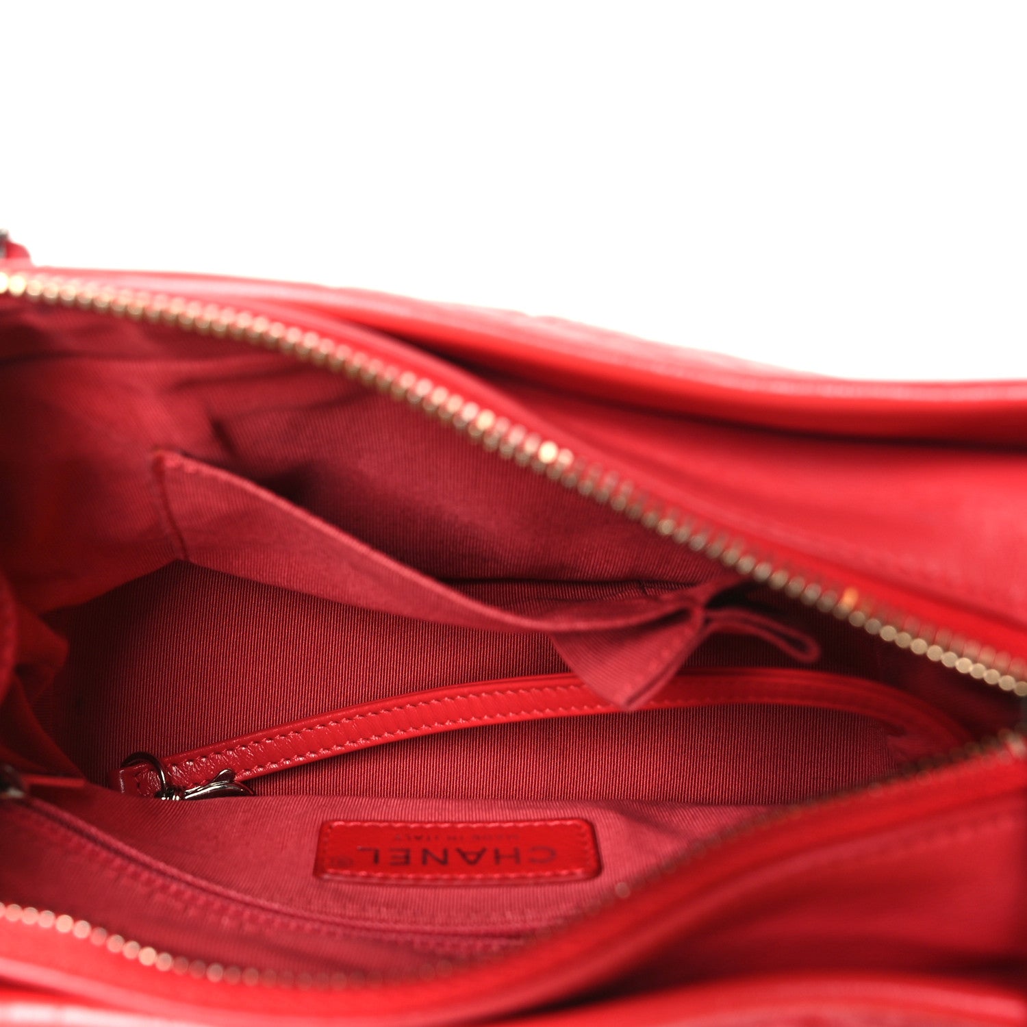 Chanel Aged Calfskin Quilted Small Gabrielle Hobo Red 5 of 10