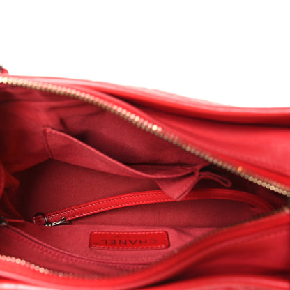 Chanel Aged Calfskin Quilted Small Gabrielle Hobo Red 5 of 10