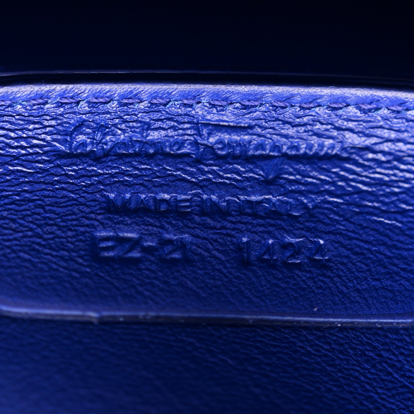 Hammered Calfskin Small The Studio Box Bag Lapis Lazuli