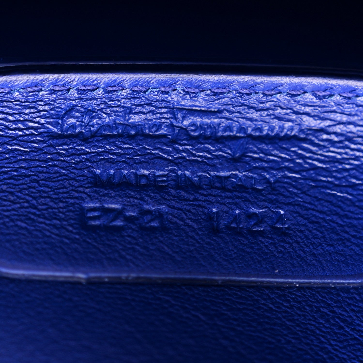 Salvatore Ferragamo Hammered Calfskin Small The Studio Box Bag Lapis Lazuli 7 of 10