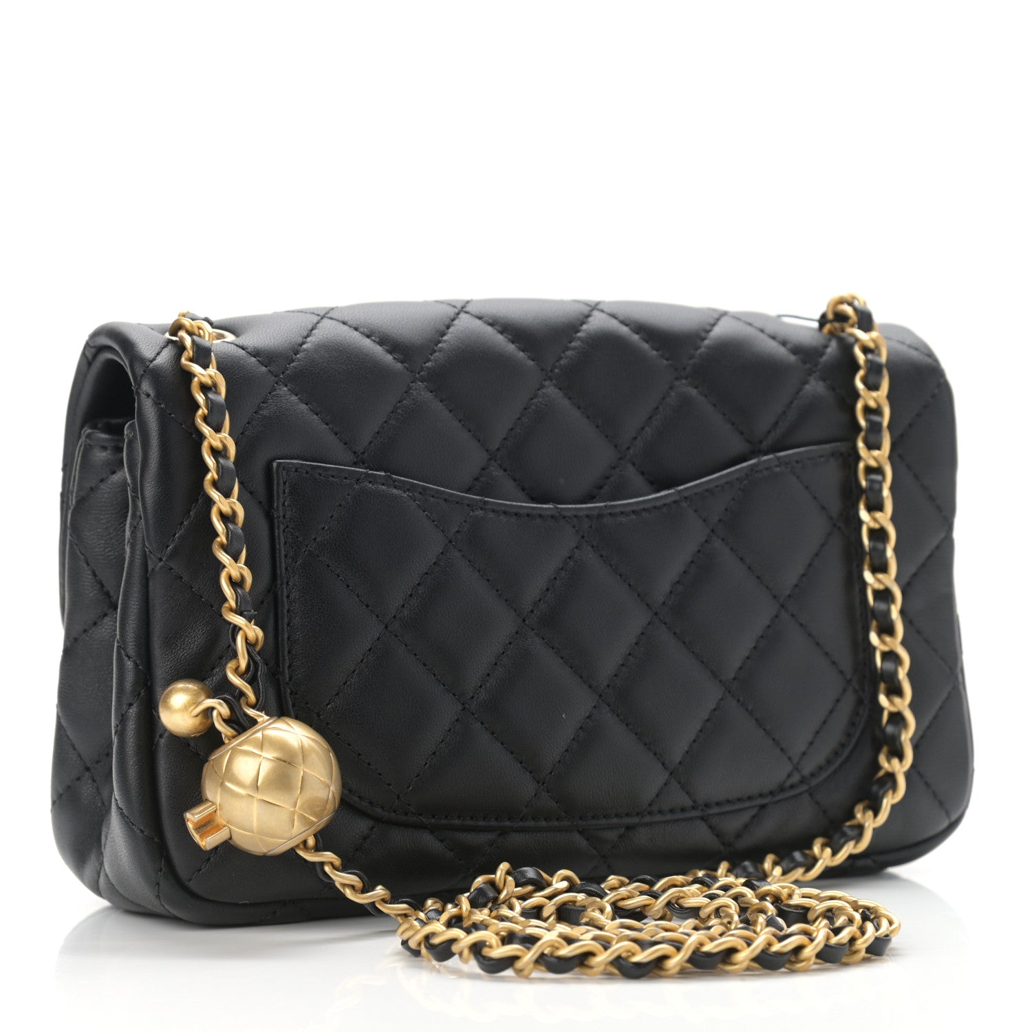 Chanel Lambskin Quilted Mini Rectangular Pearl Crush Flap Black 3 of 11