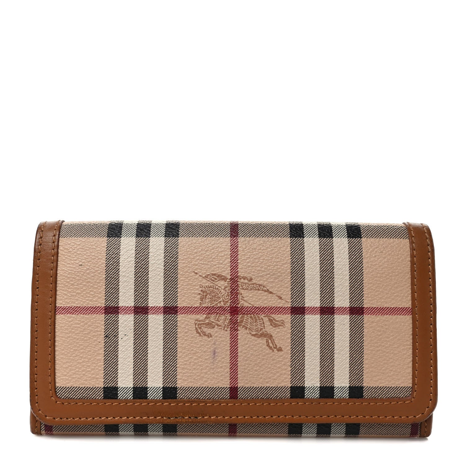 Burberry Haymarket Check Penrose Continental Wallet Chocolate 1 of 8